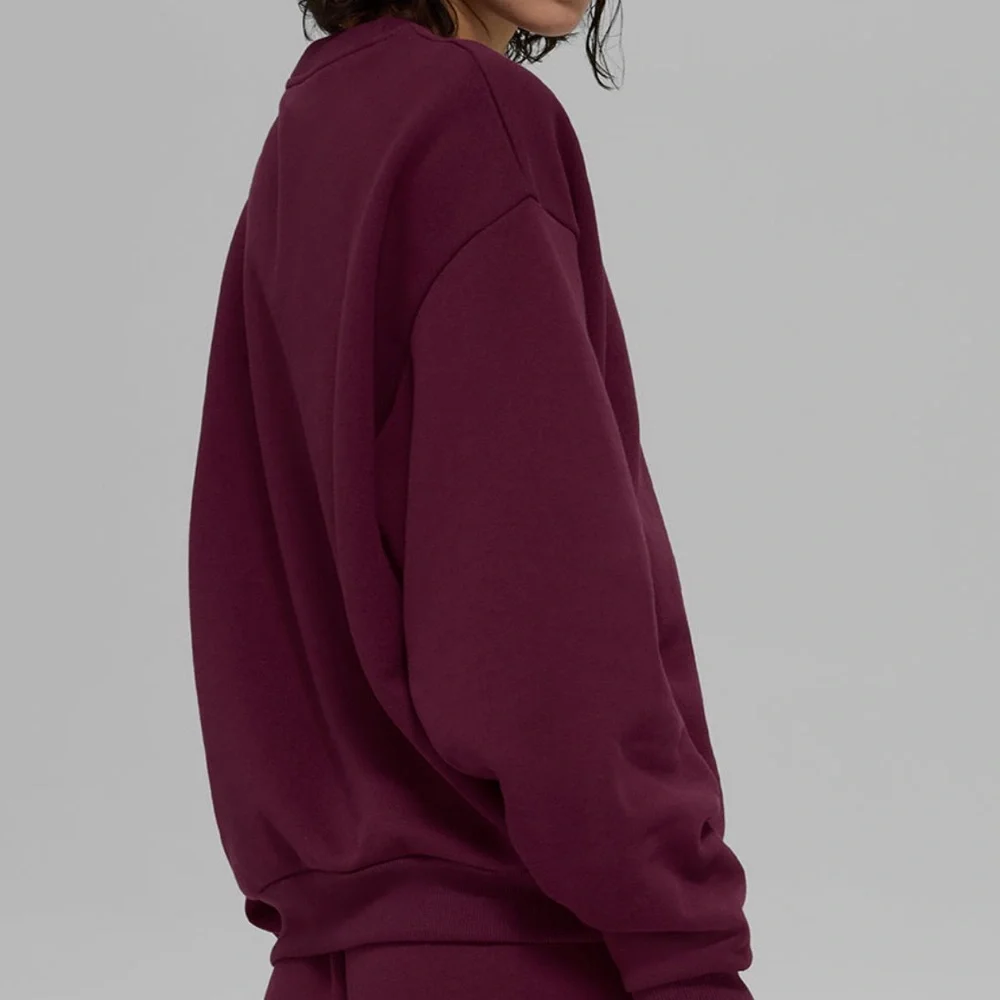NWT ALO YOGA Accolade Crewneck Pullover Burgundy XS, S, and M - Picture 2 of 7